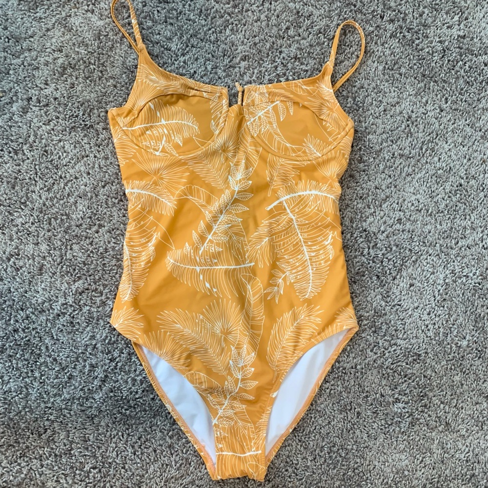 NEW pink lily orange one piece swim suit medium